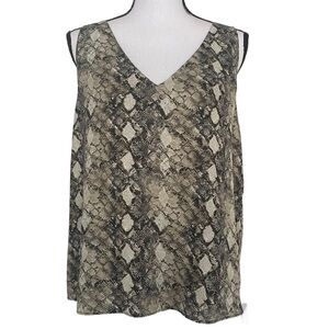 Leyden Snake Print Sleeveless Tank Blouse Size Large